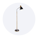 With a metal shade